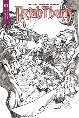 Dejah Thoris (2018) issue 1-H Sergio Davila 1:40 Black and White Cover