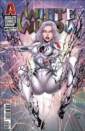 White Widow issue 5-B Marat Mychaels Silver Holo Foil Logo Cover