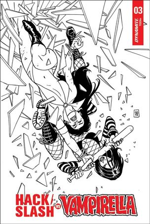 Hack/Slash vs Vampirella issue 3-D Goran Sudzuka 1:20 Black & White Cover