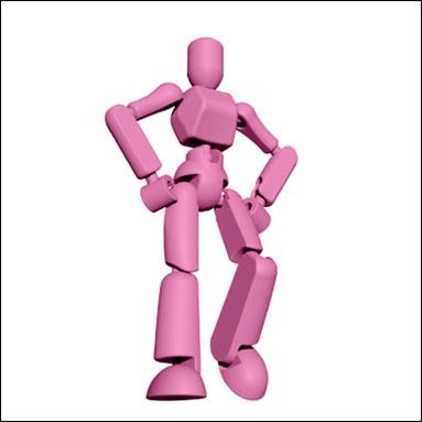 Stikfas Blister Pack figure 2-B Beta Female (Pink)