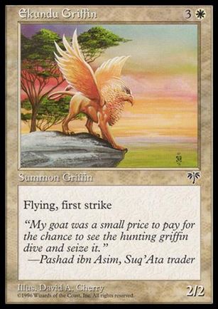 Magic the Gathering: Mirage (Base Set) card 13 Ekundu Griffin