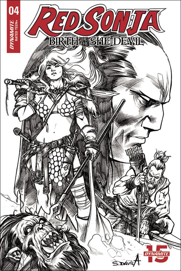 Red Sonja: Birth of the She-Devil issue 4-E Sergio Davila 1:20 Black & White Cover