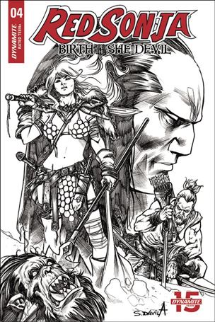 Red Sonja: Birth of the She-Devil issue 4-E Sergio Davila 1:20 Black & White Cover