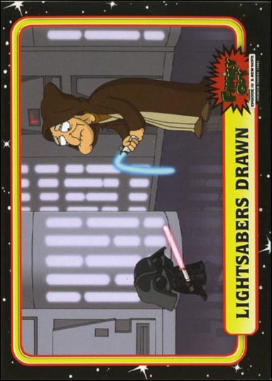 Family Guy Presents Episode IV A New Hope (Base Set) card 39 Lightsabers Drawn