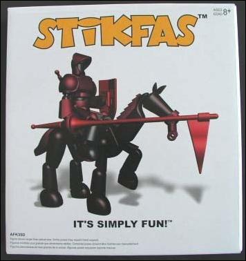 Stikfas Deluxe Pack figure AFK33D-B Omega Male Armored Knight with Stallion (Red)