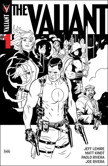 Valiant issue 1-D Paolo Rivera Black & White Cover