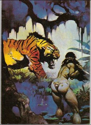 Frazetta (Base Set) card 76 Escape on Venus