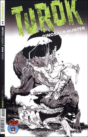 Turok: Dinosaur Hunter (2014) issue 1-ZG Lui Antonio Mile High Comics B&W Cover 1/25