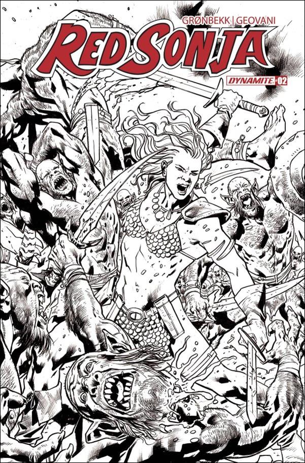 Red Sonja (2023) issue 2-K Bryan Hitch 1:15 Line Art Cover