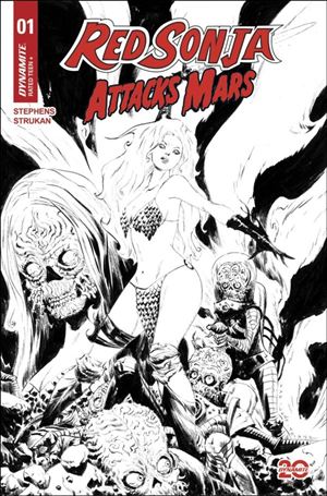 Red Sonja Attacks Mars issue 1-F Jae Lee 1:10 B&W Cardstock Cover