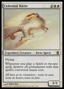Magic the Gathering: Saviors of Kamigawa (Base Set) card 3 Celestial Kirin