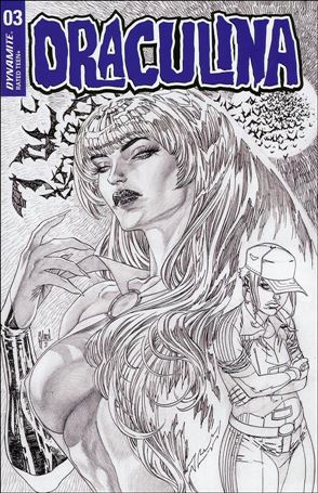 Draculina (2022) issue 3-R Guillem March 1:20 Black & White Cover