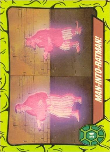 Teenage Mutant Hero Turtles (Ireland) (Base Set) card 14 Man-Into-Ratman!