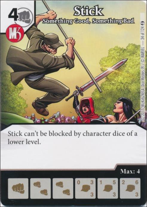 Marvel Dice Masters Guardians of the Galaxy  card 34 Stick: Something Good, Something Bad 