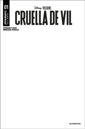 Disney Villains: Cruella De Vil issue 1-E Blank Authentix Cover