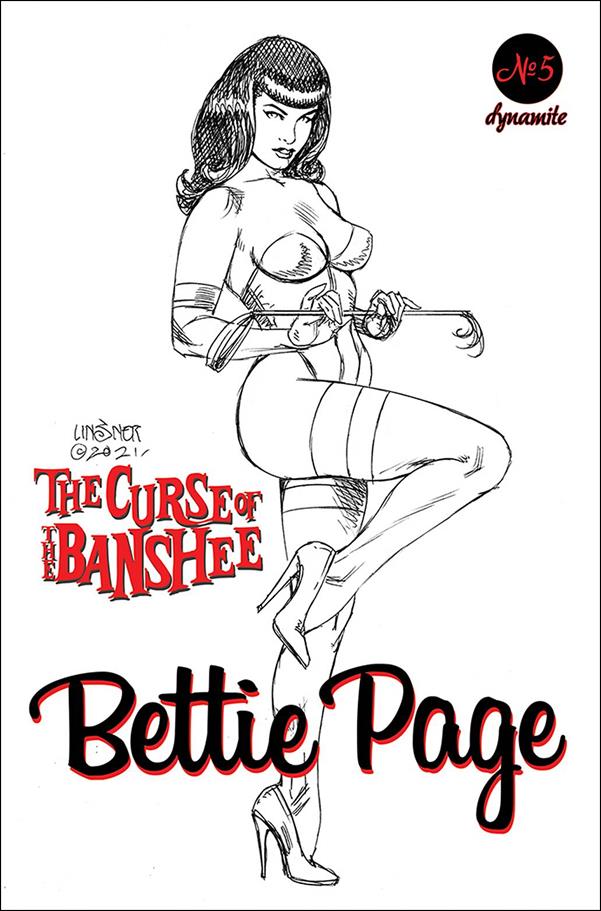 Bettie Page: The Curse of the Banshee issue 5-L Joseph Michael Linsner 1:25 Black & White Cover