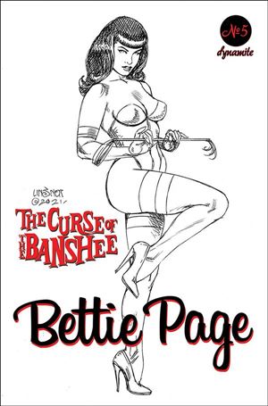 Bettie Page: The Curse of the Banshee issue 5-L Joseph Michael Linsner 1:25 Black & White Cover