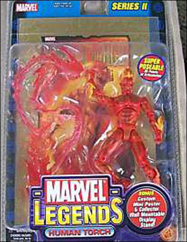 Marvel Legends (Series 2) figure 4-D Human Torch (Blank Chest) (Gold Foil Poster)