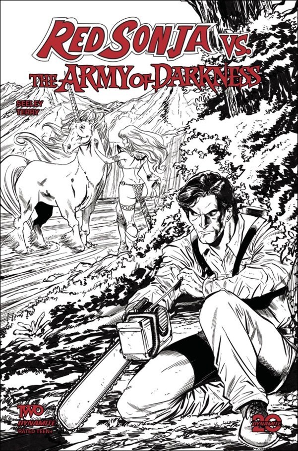 Red Sonja vs. the Army of Darkness issue 2-G Tim Seeley B&W 1:10 Cover