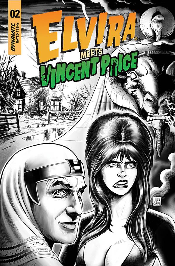 Elvira Meets Vincent Price issue 2-H Juan Samu 1:15 Black & White Cover