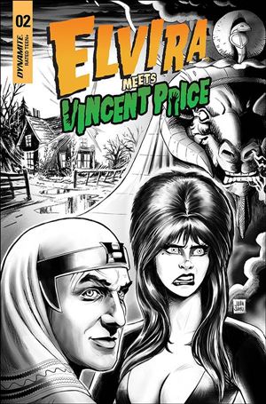 Elvira Meets Vincent Price issue 2-H Juan Samu 1:15 Black & White Cover