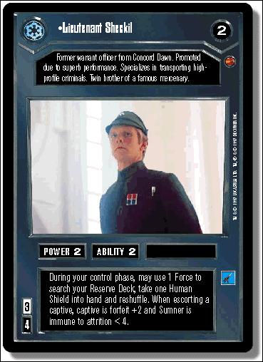 Star Wars: Cloud City Limited (Base Set) card 15 Lieutenant Sheckil