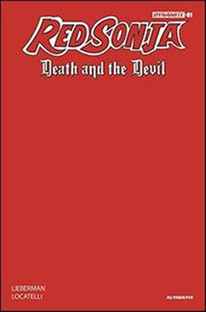 Red Sonja: Death and the Devil issue 1-T Red Blank Authentix Sketch Cover