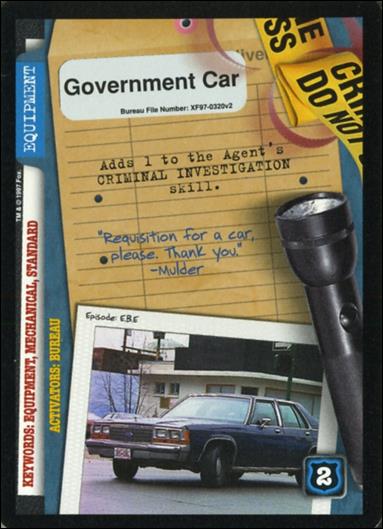 X-Files: The Truth Is Out There (Base Set) card XF97-0320v2 Government Car