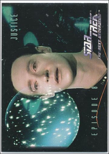 Star Trek: The Next Generation - The Episode Collection Season One (Base Set) card 32 Justice, Episode 8B