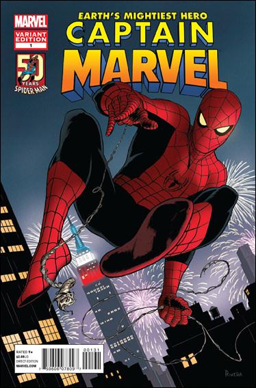 Captain Marvel (2012) issue 1-C Paolo Rivera "Spider-Man 50th Anniversary" Cover