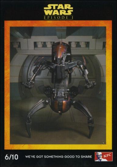 Star Wars: Episode I The Phantom Menace Kentucky Fried Chicken AUS (Promo) card 6/10 Destroyer Droid