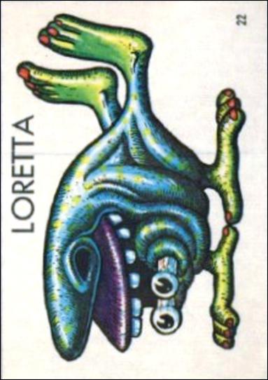 Ugly Stickers (1965) (Base Set) card 22-C Loretta
