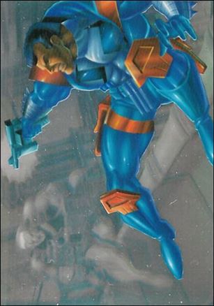Marvel Annual Flair '95 (HoloBlast Subset) card 8 Punisher 2099 vs. Public Enemy