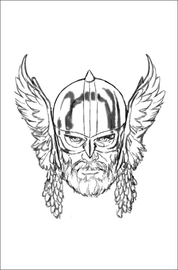 Immortal Thor issue 8-D Mark Brooks 1:50 Headshot Sketch Virgin Cover