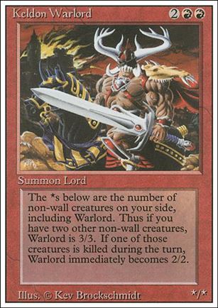 Magic the Gathering: Revised (Base Set) card 160 Keldon Warlord