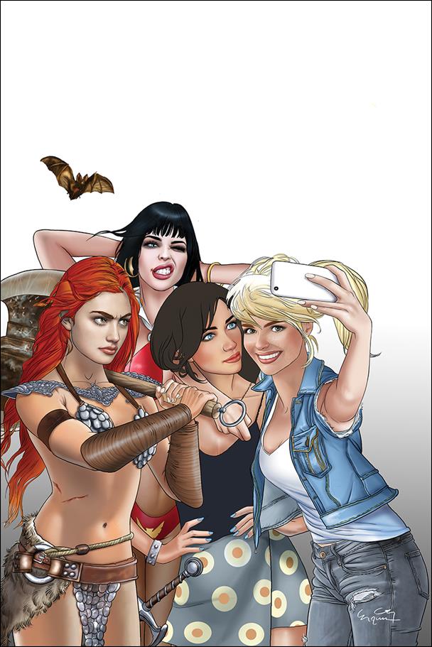 Red Sonja and Vampirella Meet Betty and Veronica issue 1-Q Ergun Gunduz Virgin Selfie Cover