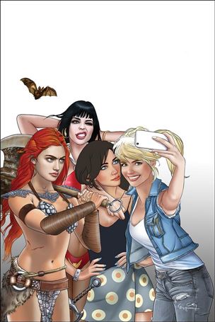 Red Sonja and Vampirella Meet Betty and Veronica issue 1-Q Ergun Gunduz Virgin Selfie Cover