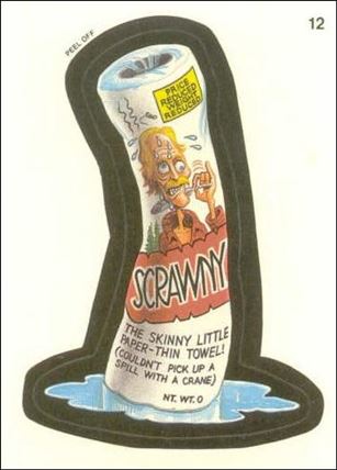 Wacky Packages (Base Set) card 12 Scrawny