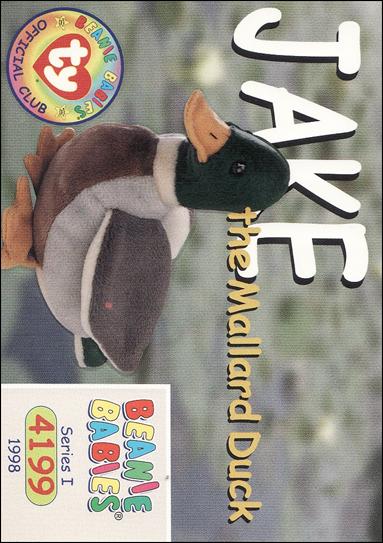 Beanie Babies Series 1 (Base Set) card 91 Jake the Mallard Duck