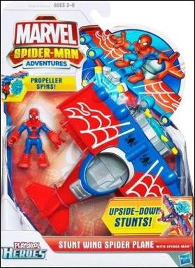 Marvel Spider-Man Adventures (Vehicles and Playsets) figure 3 Stunt Wing Spider Plane with Spider-Man