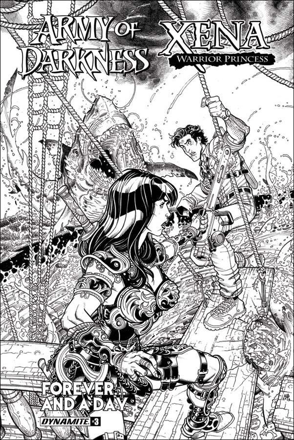 Army of Darkness Xena: Warrior Princess Forever... and a Day issue 3-B Nick Bradshaw 1:10 B&W Cover