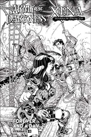 Army of Darkness Xena: Warrior Princess Forever... and a Day issue 3-B Nick Bradshaw 1:10 B&W Cover