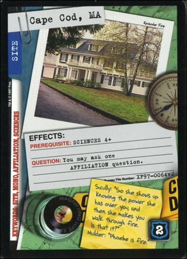 X-Files: The Truth Is Out There (Base Set) card XF97-0064v2 Cape Cod, MA