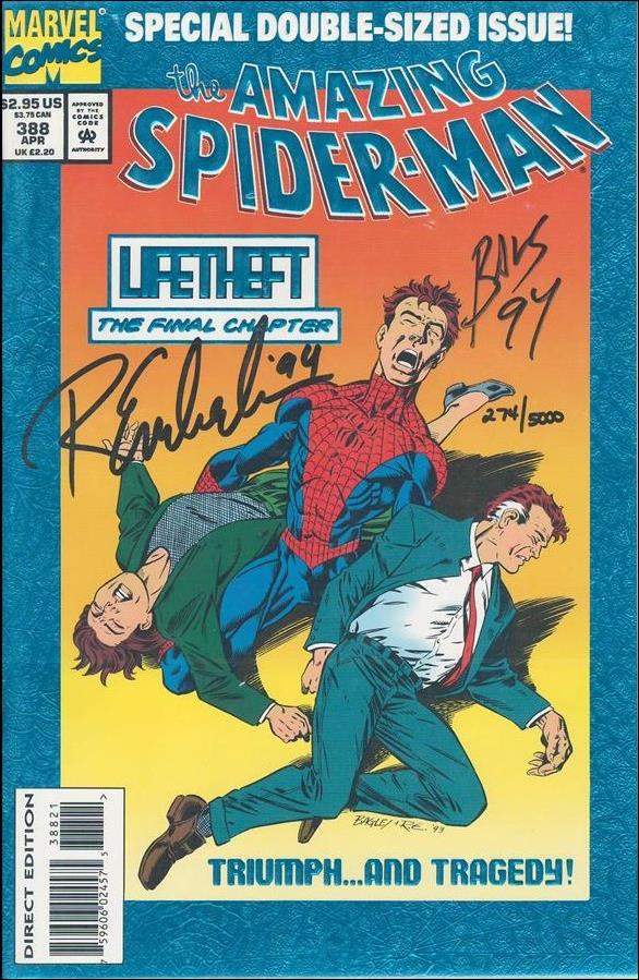 Amazing Spider-Man (1963) issue 388-D DF Foil Cover (Sgd. by Emberlin & Bagley) 1/5000