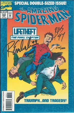 Amazing Spider-Man (1963) issue 388-D DF Foil Cover (Sgd. by Emberlin & Bagley) 1/5000