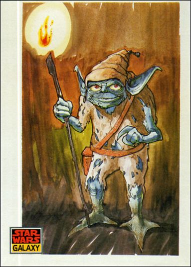 Star Wars Galaxy: Series 1 (Base Set) card 32 Yoda As Gremlin
