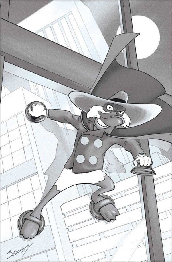 Darkwing Duck (2025) issue 3-L Mark Bagley B&W Virgin 1:15 Cover
