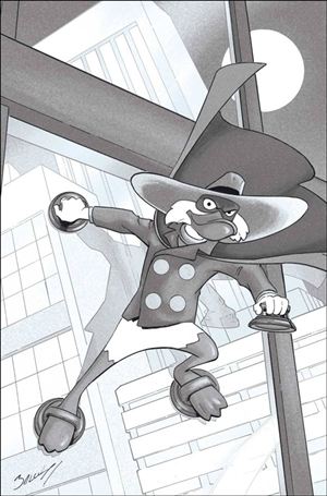Darkwing Duck (2025) issue 3-L Mark Bagley B&W Virgin 1:15 Cover