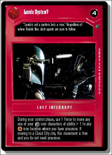 Star Wars: Dagobah Limited (Base Set) card 49 Lando System?