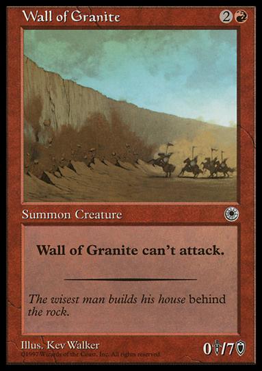 Magic the Gathering: Portal (Base Set) card 155 Wall of Granite